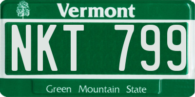 VT license plate NKT799