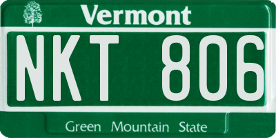 VT license plate NKT806