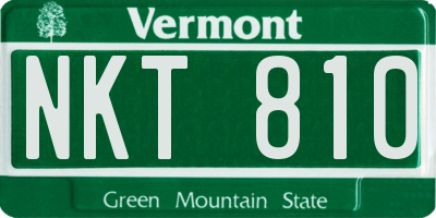 VT license plate NKT810