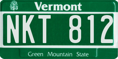 VT license plate NKT812