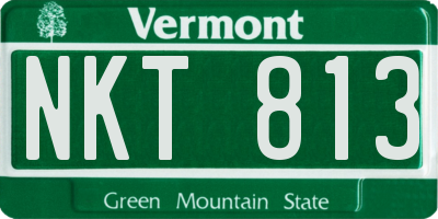 VT license plate NKT813