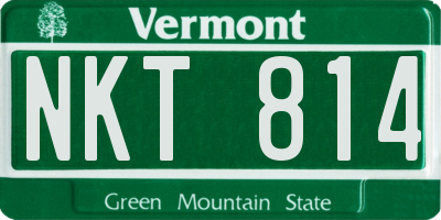 VT license plate NKT814