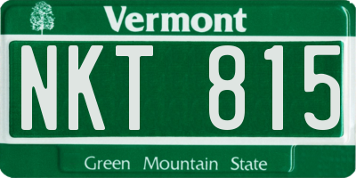 VT license plate NKT815
