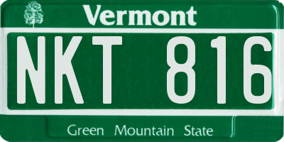 VT license plate NKT816
