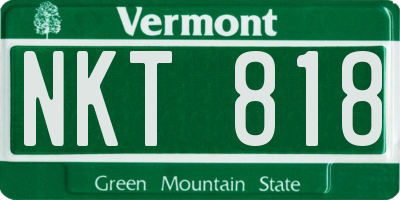VT license plate NKT818