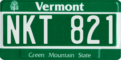 VT license plate NKT821