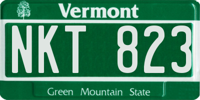VT license plate NKT823