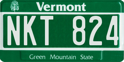 VT license plate NKT824