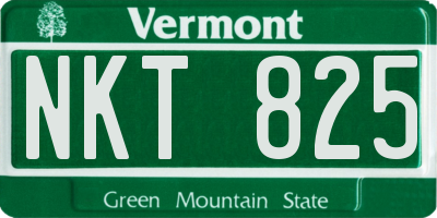 VT license plate NKT825