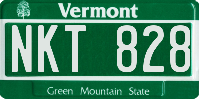 VT license plate NKT828