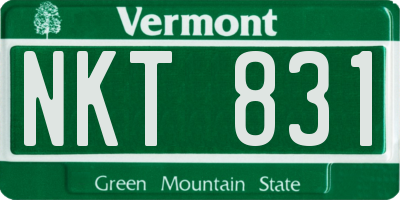 VT license plate NKT831
