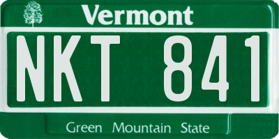 VT license plate NKT841
