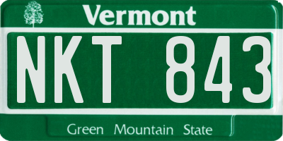 VT license plate NKT843