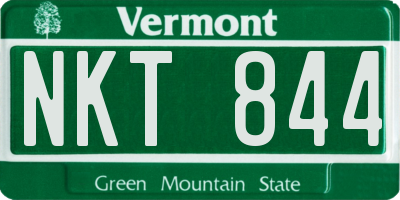 VT license plate NKT844
