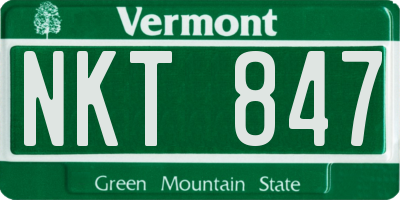 VT license plate NKT847