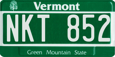 VT license plate NKT852