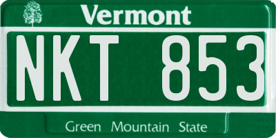 VT license plate NKT853