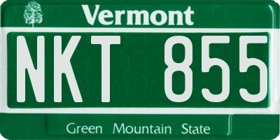 VT license plate NKT855