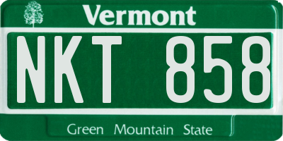 VT license plate NKT858