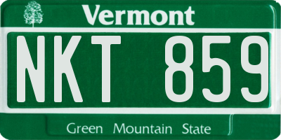 VT license plate NKT859