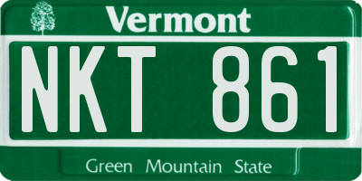 VT license plate NKT861