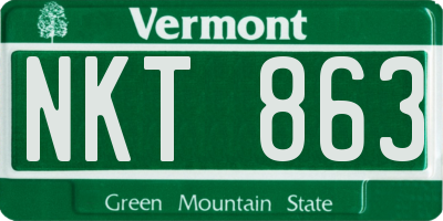 VT license plate NKT863