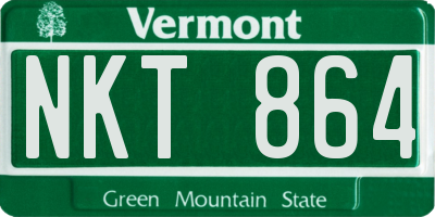 VT license plate NKT864