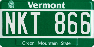 VT license plate NKT866