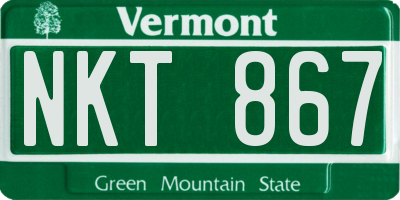 VT license plate NKT867