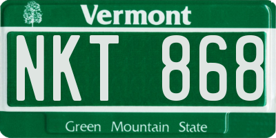 VT license plate NKT868