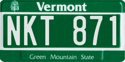 VT license plate NKT871