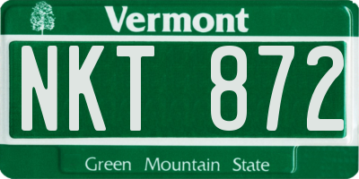 VT license plate NKT872