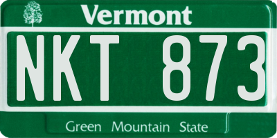 VT license plate NKT873