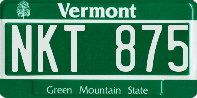 VT license plate NKT875