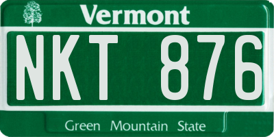 VT license plate NKT876