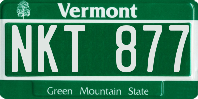 VT license plate NKT877