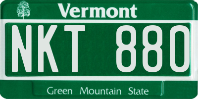 VT license plate NKT880