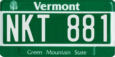 VT license plate NKT881