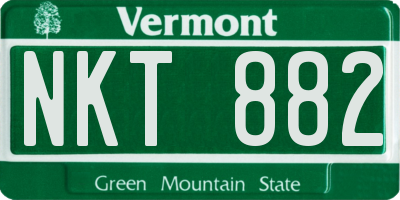 VT license plate NKT882