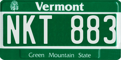 VT license plate NKT883