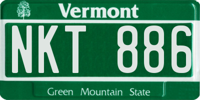 VT license plate NKT886