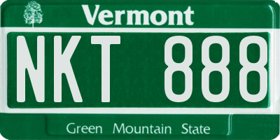 VT license plate NKT888
