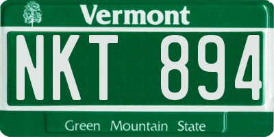 VT license plate NKT894