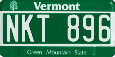 VT license plate NKT896