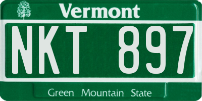 VT license plate NKT897