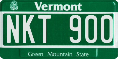 VT license plate NKT900
