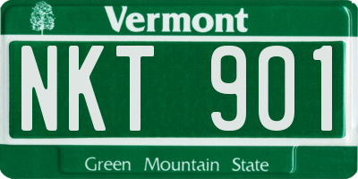 VT license plate NKT901