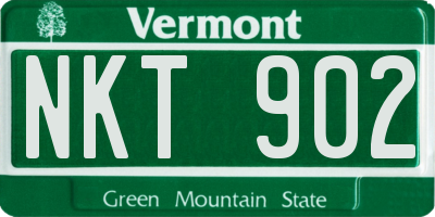 VT license plate NKT902
