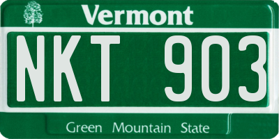 VT license plate NKT903