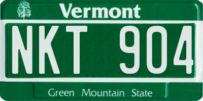 VT license plate NKT904